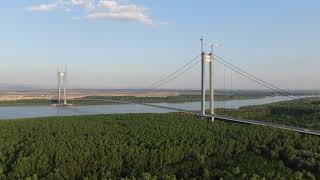 The Braila Suspension Bridge over the Danube - One of the longest suspension bridges in Europe