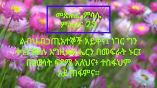 የመጽሐፍ ቅዱስ ንባብ - መጽሐፈ ምሳሌ ምዕራፍ 23 (Amharic Audio Bible - The Book of Proverbs Chapter 23)