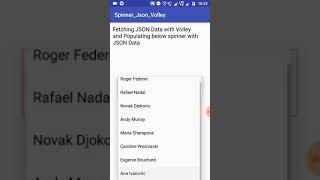 Android populate spinner json data with volley