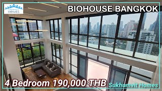 Amazing Duplex PENTHOUSE Bangkok For Rent Biohouse with huge terrace