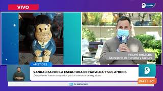 Vandalizaron las esculturas de Mafalda que habían reparado hacía días