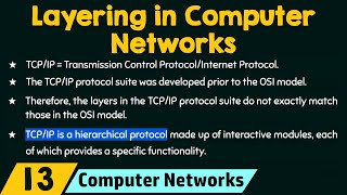 Layering in Computer Networks