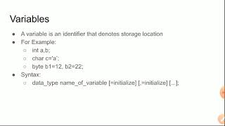 Variables and Operators in Java - - (Module-2 Chapter-2 2.2.7 - Object Oriented Concepts) 18CS45