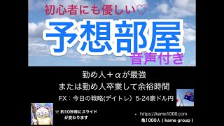 【豪ドル円 (AUD/JPY) 2019-5-24 デイトレ】 今日の予想と戦略 （音声付き） ～FX 亀1000人 (kame1000)～