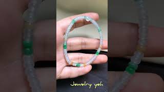 清如凝凍老坑冰起光三彩透亮好財運算盤珠串Clear frozen three-color from Fortune Abacus Bead String #jadeite #翡翠 #翡翠珠鏈 #珠寶