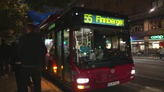 Sweden, Stockholm, bus 55 night ride from Mariatorget to Ersta sjukhus