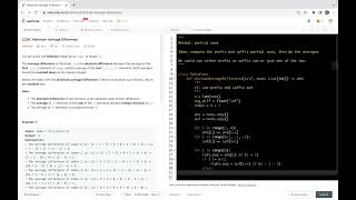 leetcode 2256. Minimum Average Difference - use partial sums