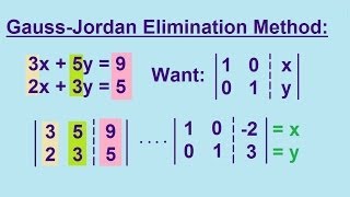 Algebra - Solving Linear Equations by using the Gauss-Jordan Elimination Method 2/2