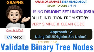 Validate Binary Tree Nodes | Using DSU | Intuitive | META | Leetcode - 1361