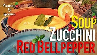 Zucchini Red Bellpepper Soup | Vegan soup | Healthy | Easy | Crumbz and Berries