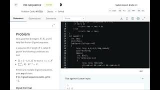 No sequence || Starters 72 #codechef #solution codechef solution || 4th January 2023