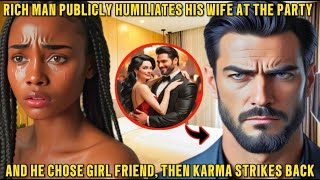 MILLIONAIRE HUSBAND HUMILIATES HIS WIFE AT THE PARTY, AND CHOSE GIRL FRIEND THEN KARMA STRIKES BACK!