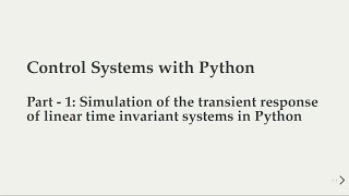 Control Systems with Python | Part 1
