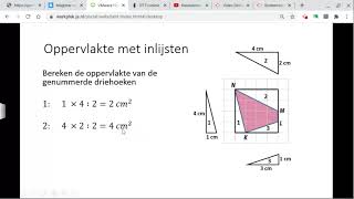 Oppervlakte met inlijsten