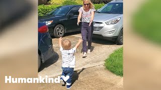 Watch toddler's amazing reaction to seeing grandparents | Humankind