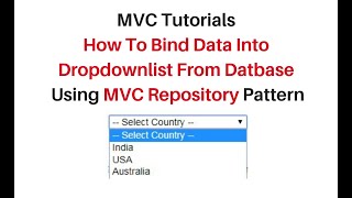 how to bind dropdownlist from database in mvc repository pattern