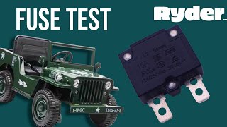 Ryder Toys Thermal Fuse Test For Electric Ride On Kid Car Power Wheels Toys Battery Powered 24v 12v