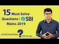 15 Must Solve Questions: SBI PO Mains 2019 - Data Interpretation with CI & SI | IBPS RRB