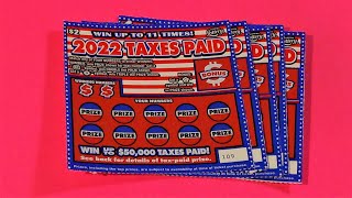 SOOD 780: FIVE $2 2022 TAXES PAID Florida Lottery Scratch Tickets