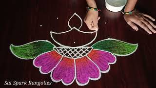 Diwali 2024 spl deepam rangoli (5*3) | vilaku kolam | diwali festival kolangal @saisparkrangolies