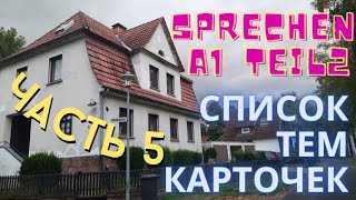 Список тем карточек со словами Часть 5 Kleidung, Geld, Bank, Gesundheit und Arzt. Sprechen A1 Teil2