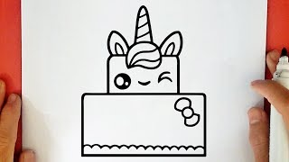 COMO DIBUJAR UNA TORTA UNICORNIO KAWAII