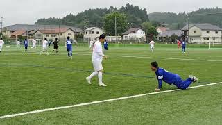 広島　５０代シニアサッカー　県リーグ　４０代 　ＹＵＹＵ40（靑）VS 福山こうもり40（白）06/0７/14(日) 大朝新庄人工芝グランド ぶーすか倶楽部  その１