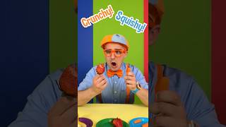 Crunchy VS Squishy 🥕 🍓 FOOD TASTE TEST! Blippi Learns His Senses! #food #shorts