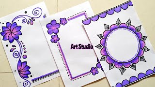 Purple Border Designs💜/Project Work Designs/A4 Sheet/Assignment Front Page Design for School Project