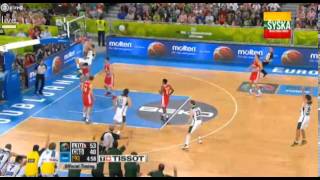 Amazing Robertas Javtokas Alley Op dunk after sweet Linas Kleiza pass. EuroBasket 2013 Semi Final