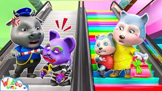 No, A Thief On Escalator! Safety Shopping Mall Song - Baby Song & Nursery Rhymes | Wolfoo Kids Songs
