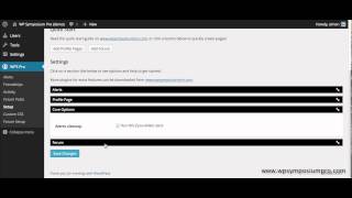 Exploring the WP Symposium Pro menu