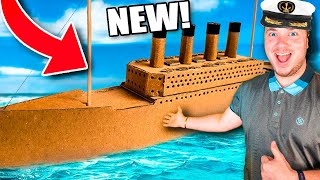BUILDING The Box Fort Titanic! Worlds Largest Cardboard Boat (24 Hour Challenge)