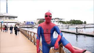 スパイダーマン（うみファーム横）コスプレ ゼンタイ Spiderman Cosplay ぴっちり ヒーロー Zentai Hero ハロウィン Halloween（Amazing）八景島2018