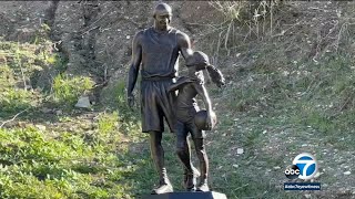 Statue honors Kobe Bryant, daughter Gianna at Calabasas crash site | ABC7
