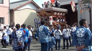 2019年服織田神社祭典　6丁目３日目　11丁目屋台小屋出発