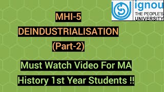 Tirthankar Roy's Views On Deindustrialisation | MHI 5 Important Topic | #ignoumahistory  #ignou