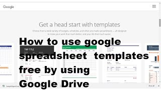 How to use google spreadsheet templates free in 2016 Template Gallery and Table Styles