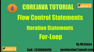 Core java ||Flow Control Statements || video-4 || Iteration Statements || For-loop || Ratan Sir