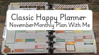 Classic Happy Planner November Monthly Plan With Me