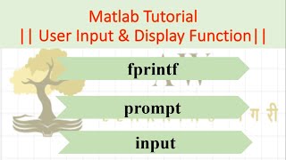 05. User Input & Display Function || Matlab Tutorials ||