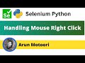 Mouse Right Click using Selenium Python (Selenium Python)