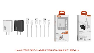 2.4A OUTPUT FAST CHARGER WITH USB CABLE KIT