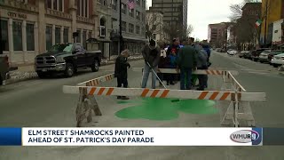 Manchester paints shamrocks ahead of St. Pats Day