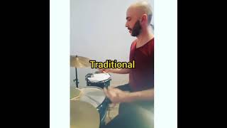 Drum Shuffle. Traditional and Matched Grip