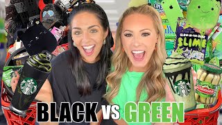 BLACK 🖤🕷 VS GREEN 💚🐸 TARGET SHOPPING CHALLENGE!