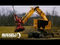 Infrastructure Clearing with a Feller Buncher (Komatsu XT445-5 + Quadco 2900)