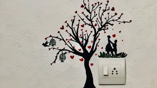 Switch Board Art/Wall Painting/ Cute Couple On Wall