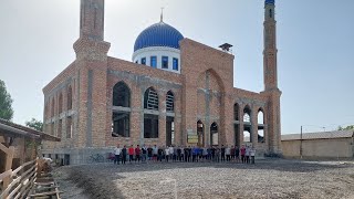 Кора-тепа кишлогидаги масжид курилиши.| Qora-tepa qishlog'idagi masjid qurilishi.