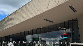 Walk through Rotterdam Central Station - 4K